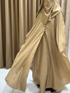 Rusty Gold Abaya Set - Length: 54 (3 Pieces: Abaya, Niqab, Hijab)