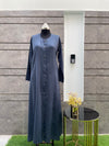 Premium Pigeon Blue Turkish Coat - Elegant Mid-Length Design, Perfect Fit