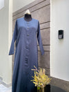 Premium Pigeon Blue Turkish Coat - Elegant Mid-Length Design, Perfect Fit