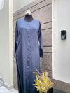 Premium Pigeon Blue Turkish Coat - Elegant Mid-Length Design, Perfect Fit
