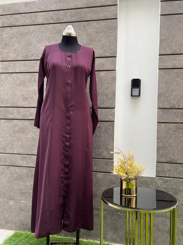 Luxurious Burgundy Turkish Coat - Sophisticated Mid-Length Fit