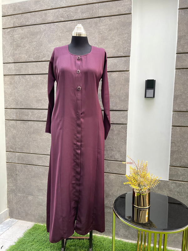 Luxurious Burgundy Turkish Coat - Sophisticated Mid-Length Fit