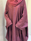 Elegant Butterfly-Style Abaya with Embroidered Bow – Burgundy | Modest Fashion