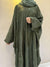 Elegant Butterfly-Style Abaya with Embroidered Bow – Olive Green | Modest Wear