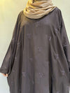 Elegant Butterfly-Style Abaya with Embroidered Bow – Brown | Modest Fashion