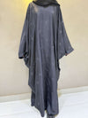 Elegant Butterfly-Style Abaya with Bow Embroidery – Steel Grey | Modest Wear