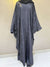 Elegant Butterfly-Style Abaya with Bow Embroidery – Steel Grey | Modest Wear