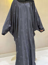 Elegant Butterfly-Style Abaya with Bow Embroidery – Steel Grey | Modest Wear
