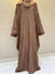 Elegant Butterfly-Style Abaya with Bow Embroidery – Caramel Brown | Modest Fashion