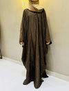 Elegant Butterfly-Style Abaya with Bow Embroidery – Walnut Brown | Modest Wear