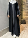 Graceful Black Nida Abaya – Elegant Full-Length Modest Wear for a Refined Look