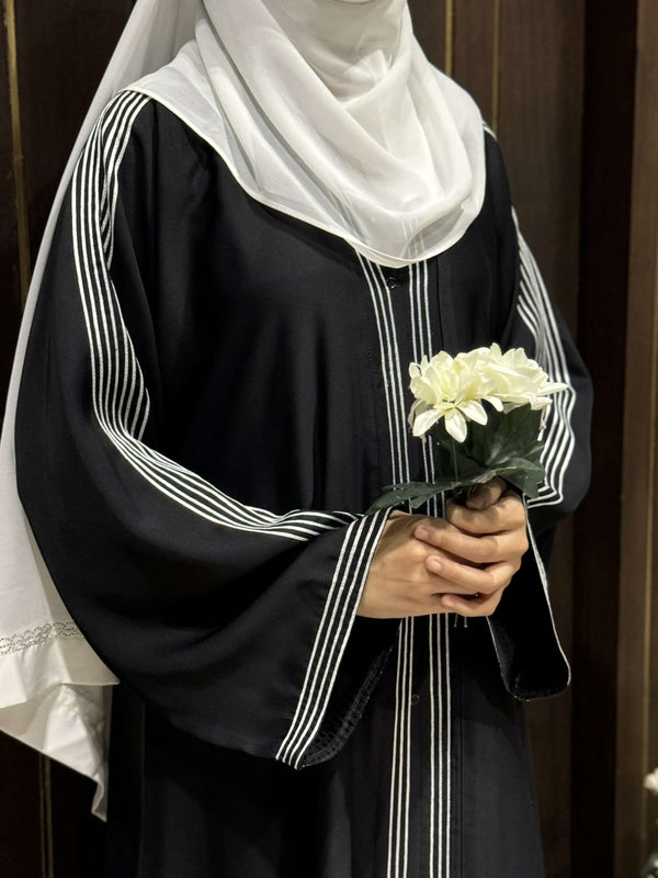 Graceful Black Nida Abaya – Elegant Full-Length Modest Wear for a Refined Look