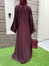 Royal Maroon Embroidered Abaya | Premium Nida Fabric | Modest Fashion 2025