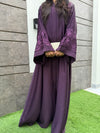 Eggplant Embroidered Abaya | Elegant Nida Fabric | Modest Wear 2025