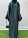 Bottle Green Embroidered Abaya | Premium Nida Fabric | Modest Wear 2025
