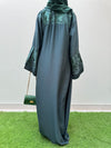 Bottle Green Embroidered Abaya | Premium Nida Fabric | Modest Wear 2025