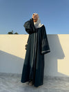 Dark Cyan Nida Abaya – Elegant Full-Length Modest Wear (54 Inches)