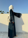 Dark Cyan Nida Abaya – Elegant Full-Length Modest Wear (54 Inches)