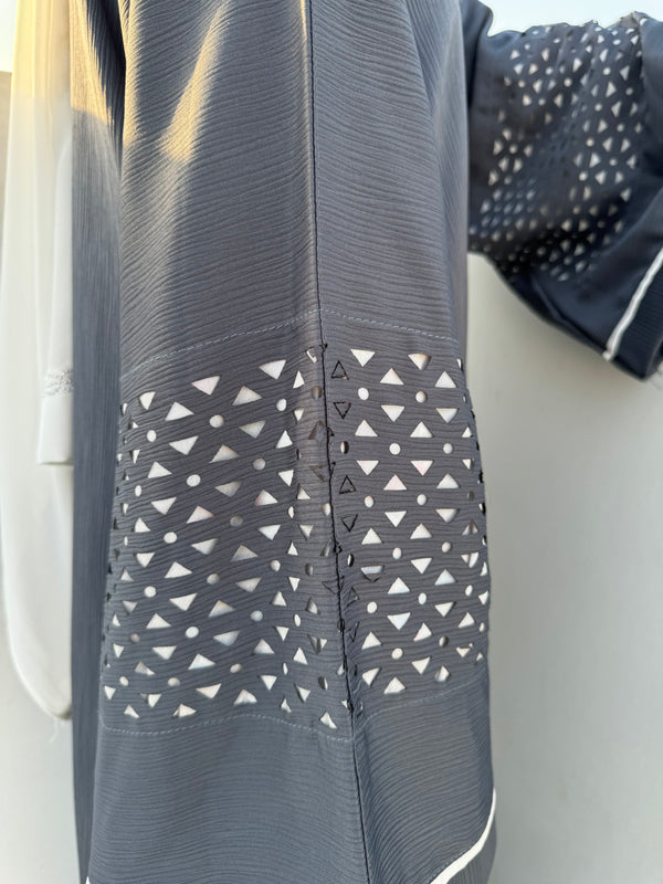 Grey Nida Abaya – Classic Modest Full-Length Dress for Women (54 Inches)