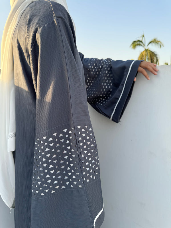 Grey Nida Abaya – Classic Modest Full-Length Dress for Women (54 Inches)