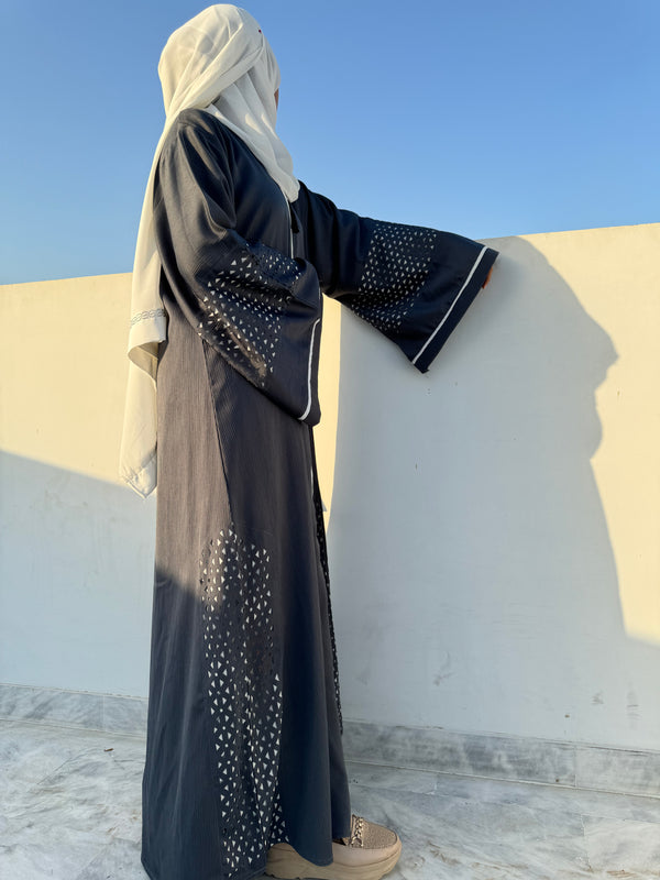 Grey Nida Abaya – Classic Modest Full-Length Dress for Women (54 Inches)
