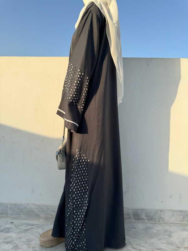 Grey Nida Abaya – Classic Modest Full-Length Dress for Women (54 Inches)