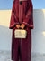 Royal Red Nida Abaya – Premium Full-Length Modest Dress for Women (54 Inches)