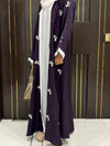 Purple Nida Abaya – Stylish Full-Length Modest Dress for Women (54 Inches)