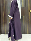 Purple Nida Abaya – Stylish Full-Length Modest Dress for Women (54 Inches)