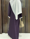 Purple Nida Abaya – Stylish Full-Length Modest Dress for Women (54 Inches)