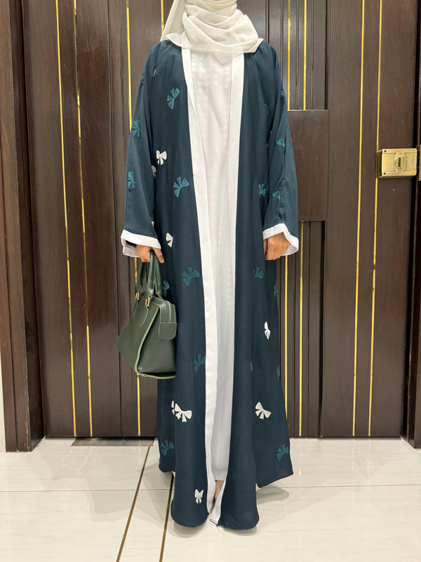 Pine Green Nida Abaya – Modest Full-Length Elegant Wear for Women (54 Inches)