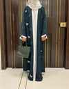 Pine Green Nida Abaya – Modest Full-Length Elegant Wear for Women (54 Inches)