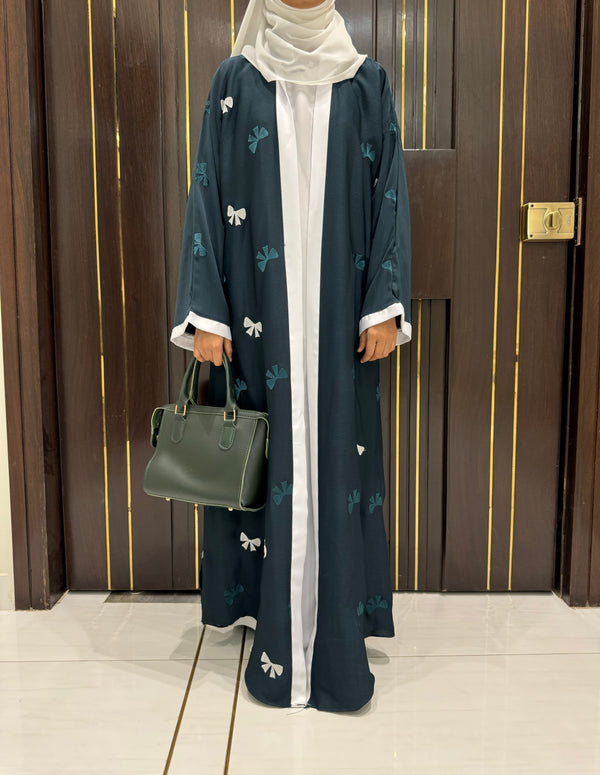 Pine Green Nida Abaya – Modest Full-Length Elegant Wear for Women (54 Inches)