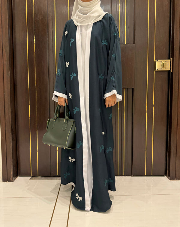 Pine Green Nida Abaya – Modest Full-Length Elegant Wear for Women (54 Inches)