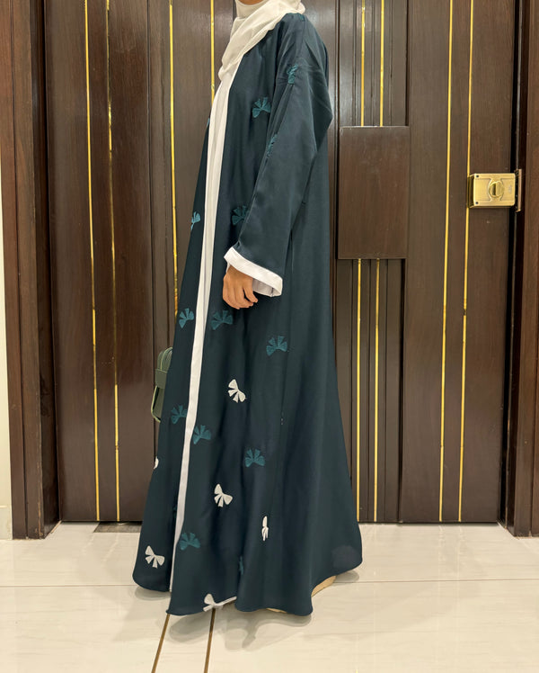 Pine Green Nida Abaya – Modest Full-Length Elegant Wear for Women (54 Inches)