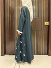 Pine Green Nida Abaya – Modest Full-Length Elegant Wear for Women (54 Inches)