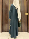 Pine Green Nida Abaya – Modest Full-Length Elegant Wear for Women (54 Inches)