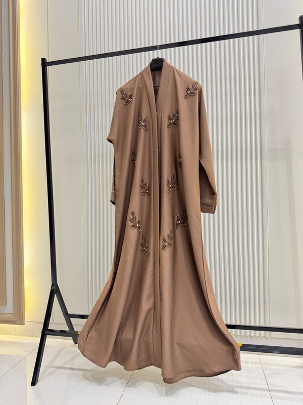 Beige Nida Abaya – Minimal Full-Length Modest Dress for Women (54 Inches)