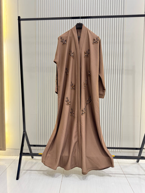 Beige Nida Abaya – Minimal Full-Length Modest Dress for Women (54 Inches)