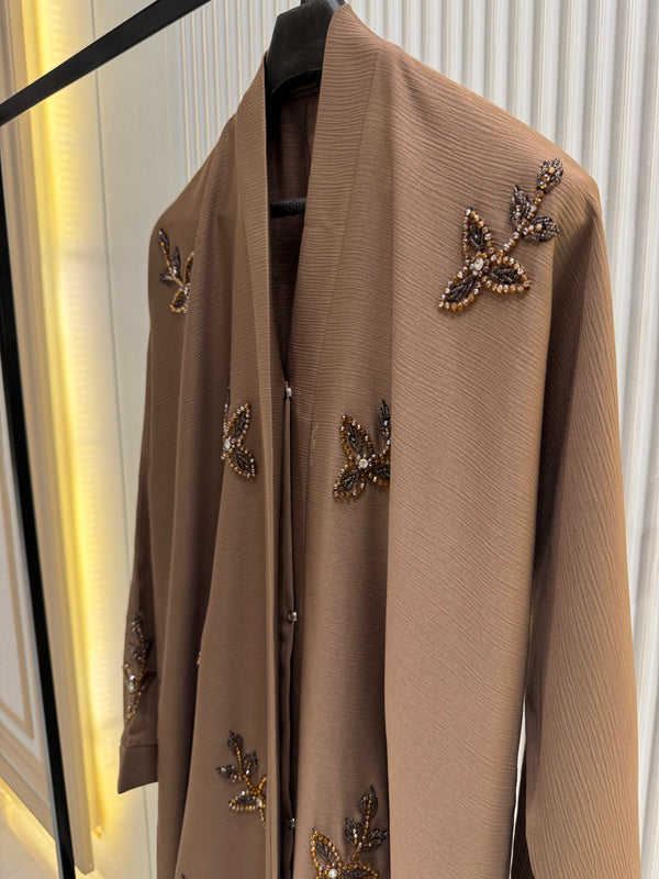 Beige Nida Abaya – Minimal Full-Length Modest Dress for Women (54 Inches)