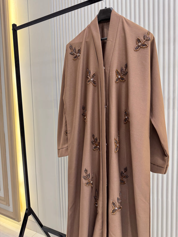 Beige Nida Abaya – Minimal Full-Length Modest Dress for Women (54 Inches)