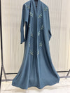 Blue Nida Abaya – Elegant Full-Length Modest Dress for Women (54 Inches)