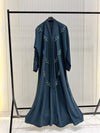 Blue Nida Abaya – Elegant Full-Length Modest Dress for Women (54 Inches)