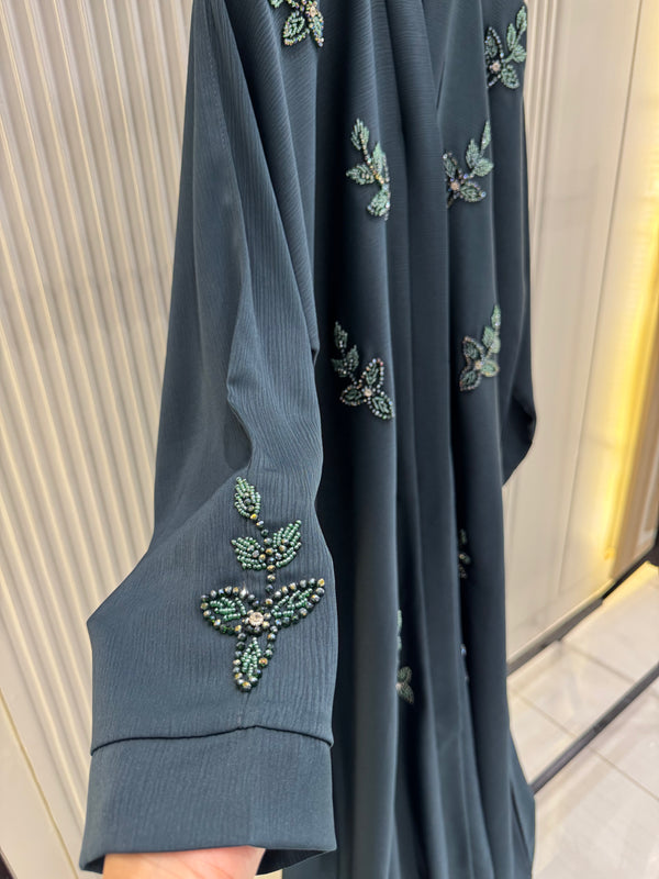 Blue Nida Abaya – Elegant Full-Length Modest Dress for Women (54 Inches)