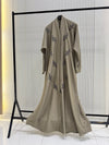 Grey Olive Nida Abaya – Sophisticated Full-Length Modest Wear for Women (54 Inches)