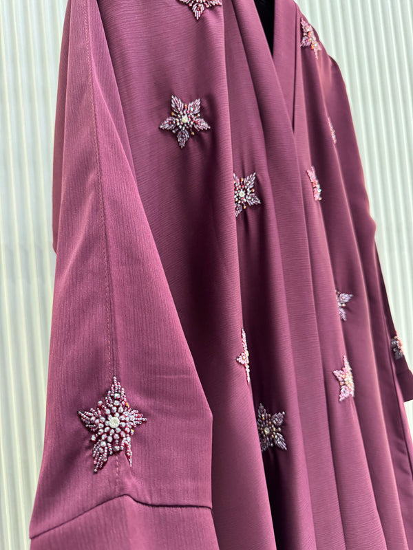 Maroon Nida Abaya – Classic Full-Length Modest Dress for Women (54 Inches)