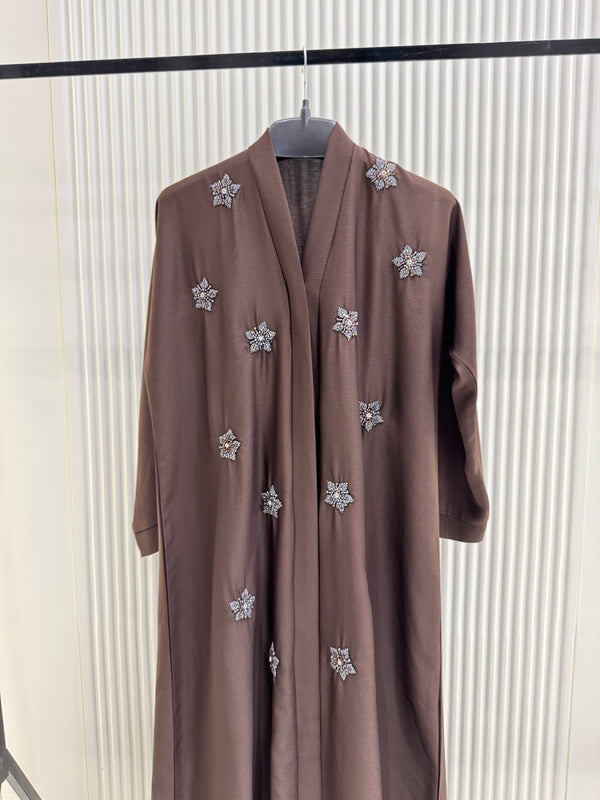 Brown Nida Abaya – Timeless Full-Length Modest Dress for Women (54 Inches)