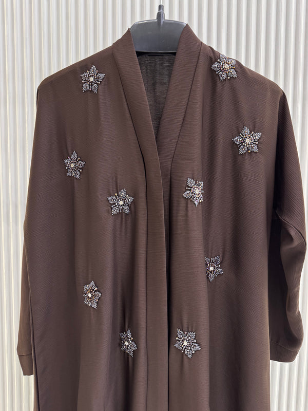 Brown Nida Abaya – Timeless Full-Length Modest Dress for Women (54 Inches)