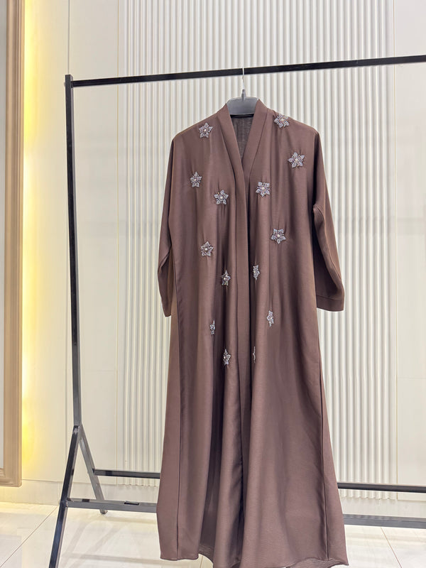 Brown Nida Abaya – Timeless Full-Length Modest Dress for Women (54 Inches)