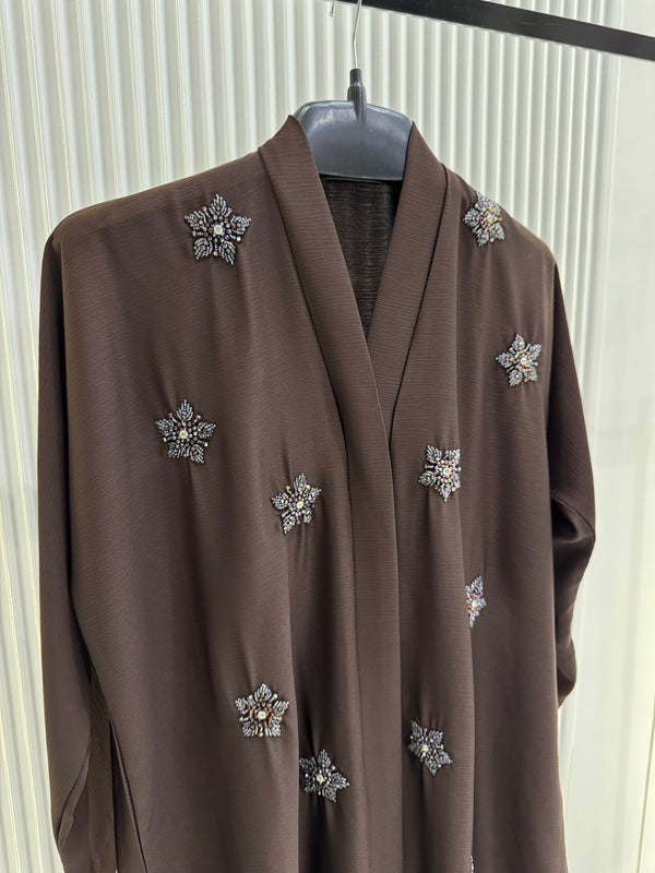 Brown Nida Abaya – Timeless Full-Length Modest Dress for Women (54 Inches)